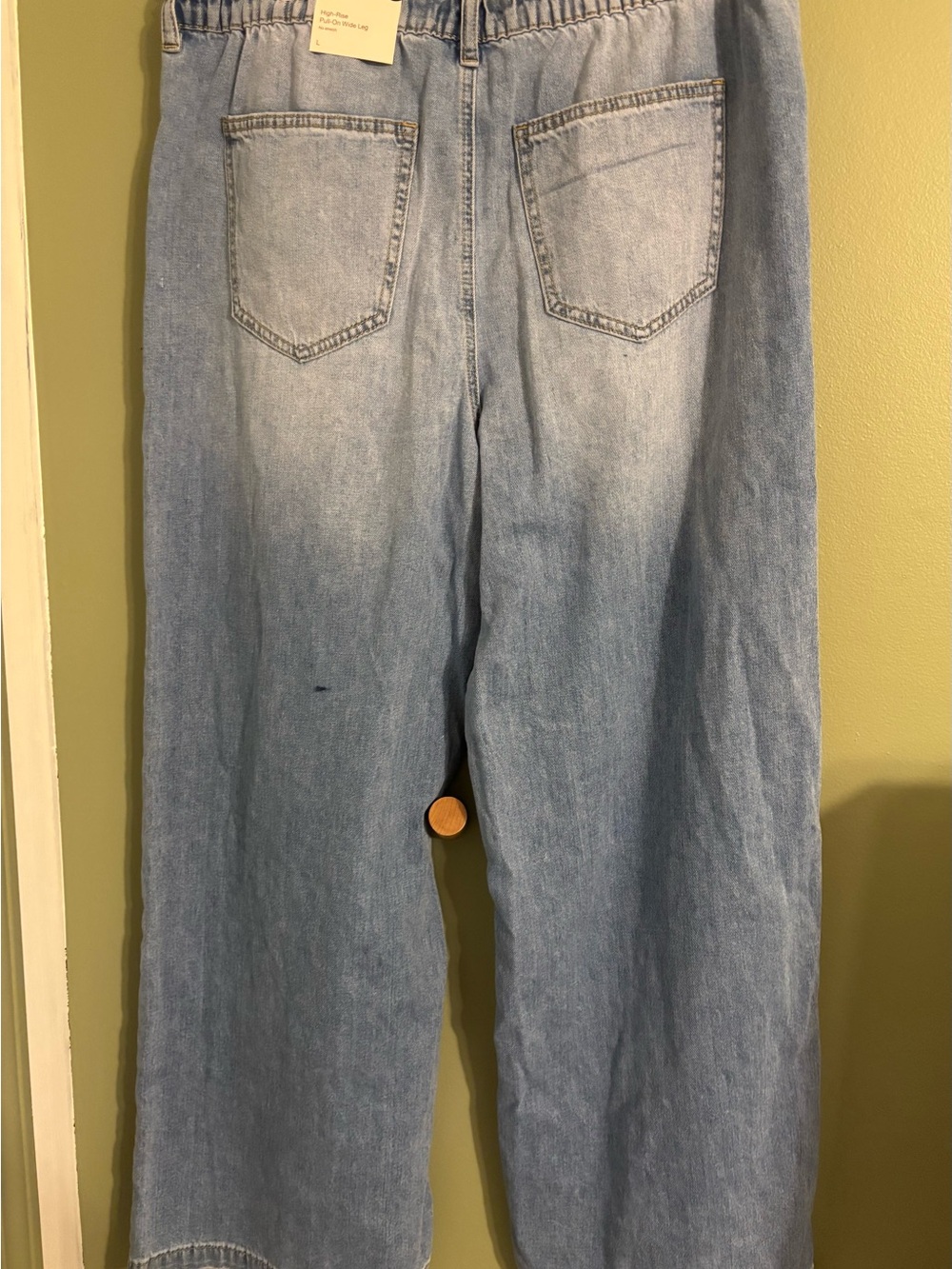 SO Light Blue Wide Leg Jeans with Elastic Waist
